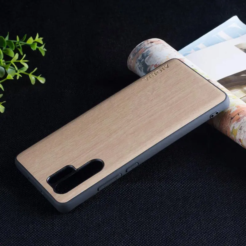 Чехол с деревянным узором для huawei Honor P30 pro, TPU+ PC+ wood, кожзам, чехлы для huawei P30 Lite - Цвет: Beige