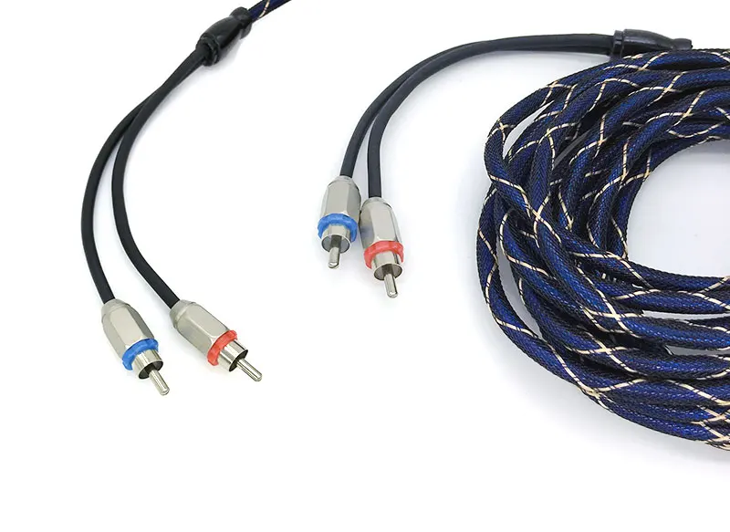5 м кабель 2 RCA на автомобильная аудиосистема усилитель оплетенный OFC аудио для