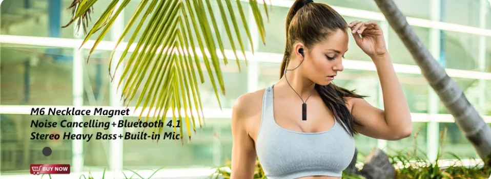 Бегун M6 Беспроводные наушники с нашейным ободом Bluetooth 4,1+ EDR шумоподавление устойчивое наушники-вкладыши Магнитная Спортивная стерео микрофон