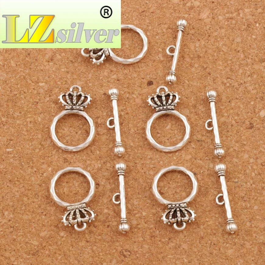 

Crown Bracelet Toggle Clasps DIY 100sets zinc alloy Jewelry Making L864 15.3x23.7mm