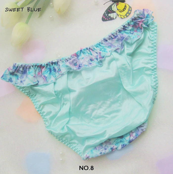 Женское нижнее белье с рюшами и цветами Удобные трусы Цвет желтый розовый