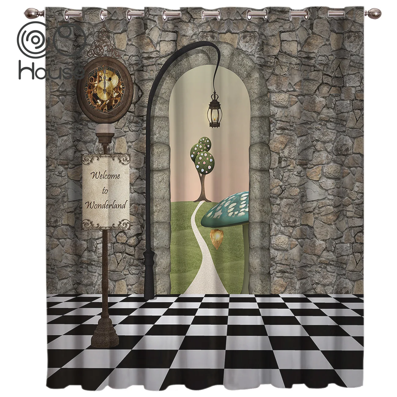COCOHouse Chess Architecture Алиса занавески на окно темные для гостиной ванной комнаты