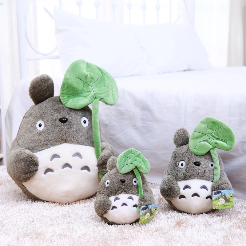 Плюшевая игрушка Тоторо с листьями лотоса милая кукла животное подарок для