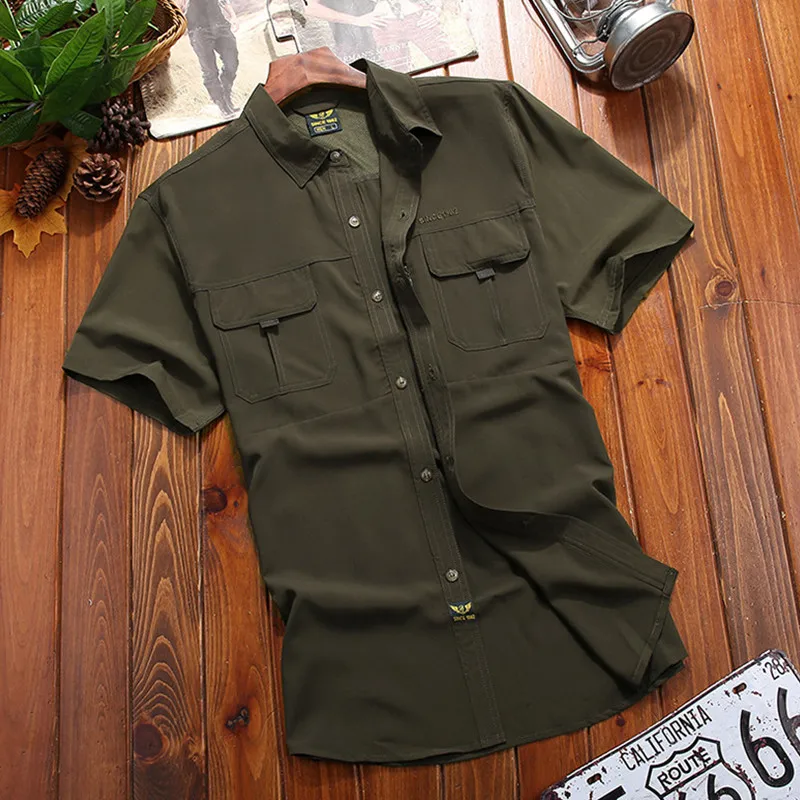 2019New мужская летняя быстросохнущая Солнцезащитная рубашка спортивная для