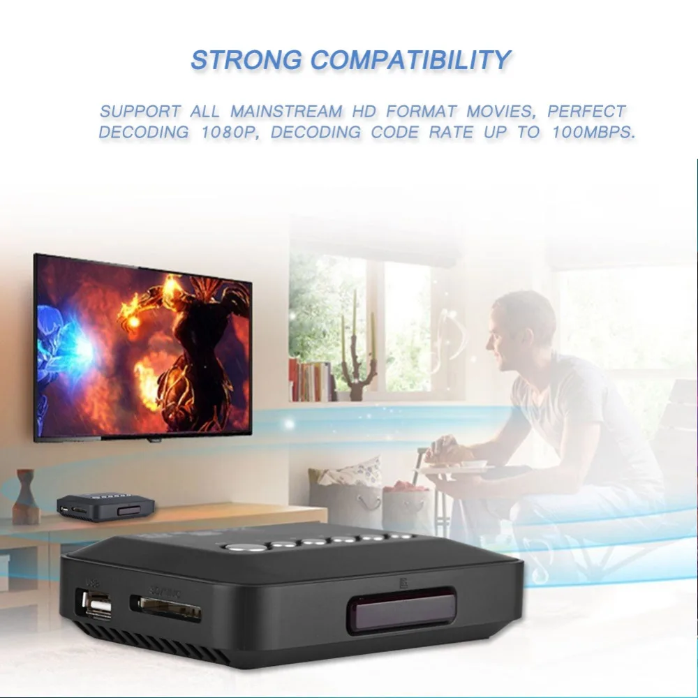 1080P Full HD HDMI совместимый медиаплеер ideo с ИК пультом дистанционного управления 110 240