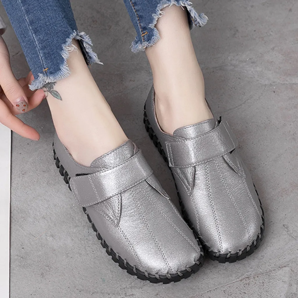 SAGACE Womens Casual Shoes Platform Old Color Soft Bottom Nostalgic Comfortable Flat Bottom Round Low-heeled Womens Casual Shoes