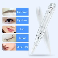 tattoo machine pen permanent makeup eyebrow lip liner microblading speed needle length adjustable with adapter cartridge needles