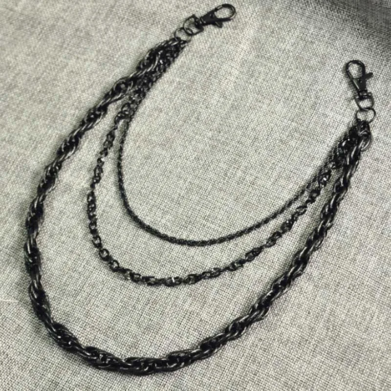 

Модный черный ремень для брюк из сплава, цепь для брюк в стиле панк, хип-хоп, трендовая цепь на джинсы, металлический ремень для брюк