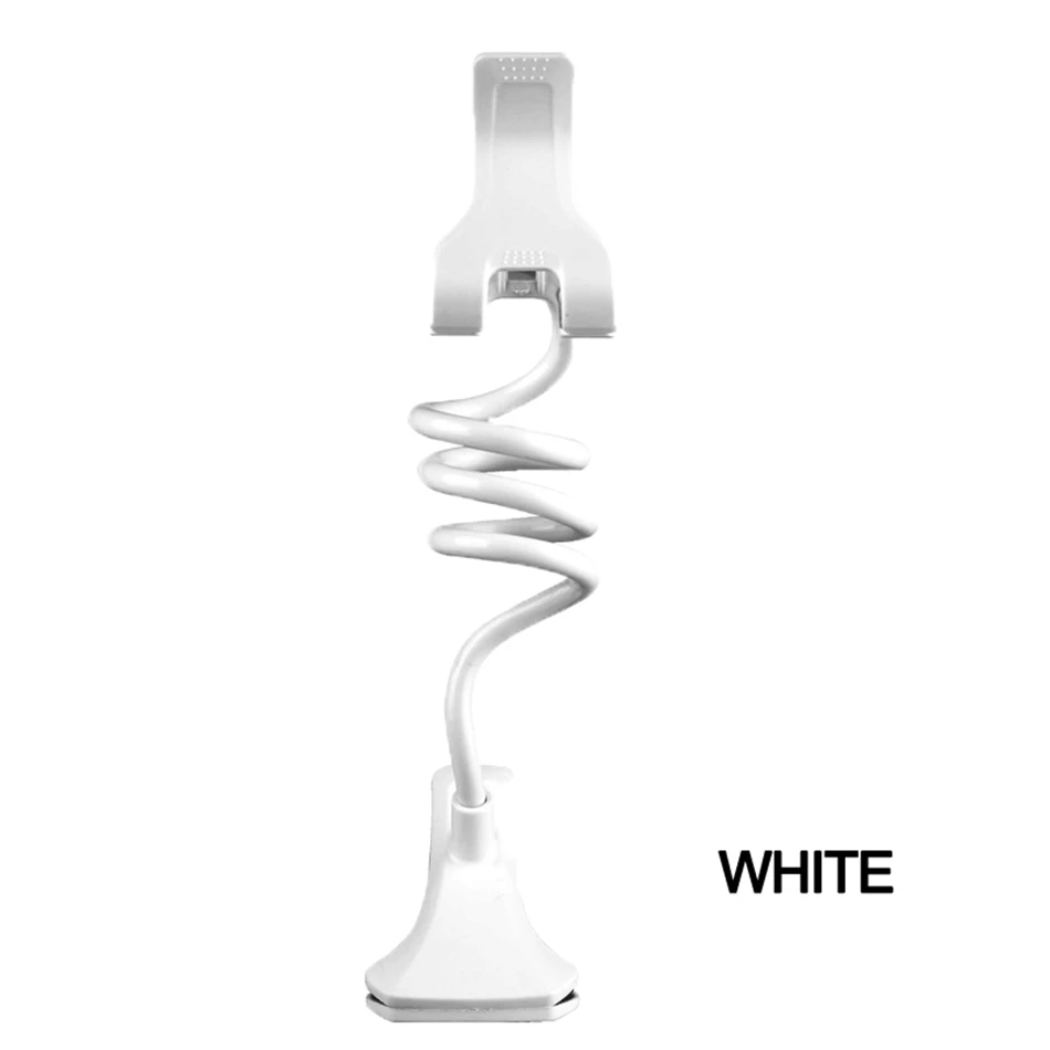 White For phone Гибкий вращающийся длинный держатель для ленивого телефона, держатель для планшета, подставка, держатель для стола, кровати, зажим для офиса, дома, крепкий для iPad телефона - Цвет: White For phone