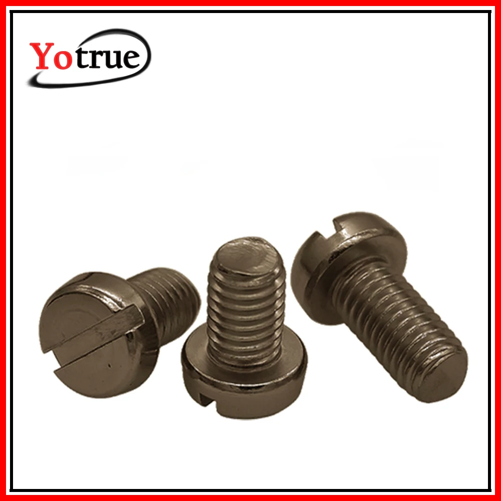 50pcs/lot Pure Titanium GR2 M2.5*L Round head screw cup cylindrical slotted small anticorrosion antirust M2.5*4-10 | Обустройство