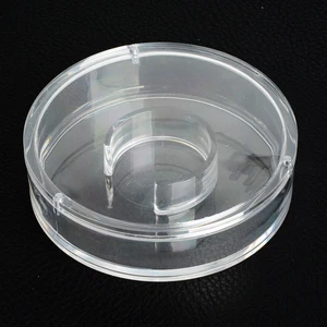 Шкатулка для часов, акриловая круглая, с магнитными бусинами, прозрачный раскладной