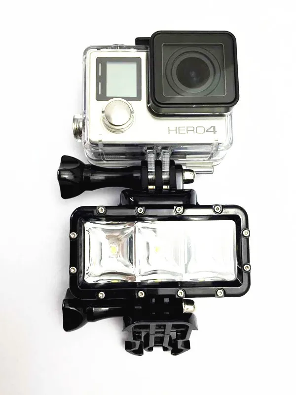 Фото Светодиодный подводный фонарик для дайвинга, лампа для Gopro Hero 9, 8, 7, 5, Session, SJ4000, SJ8/9/10, Xiaomi yi 4k, Mijia EKEN H9 №4
