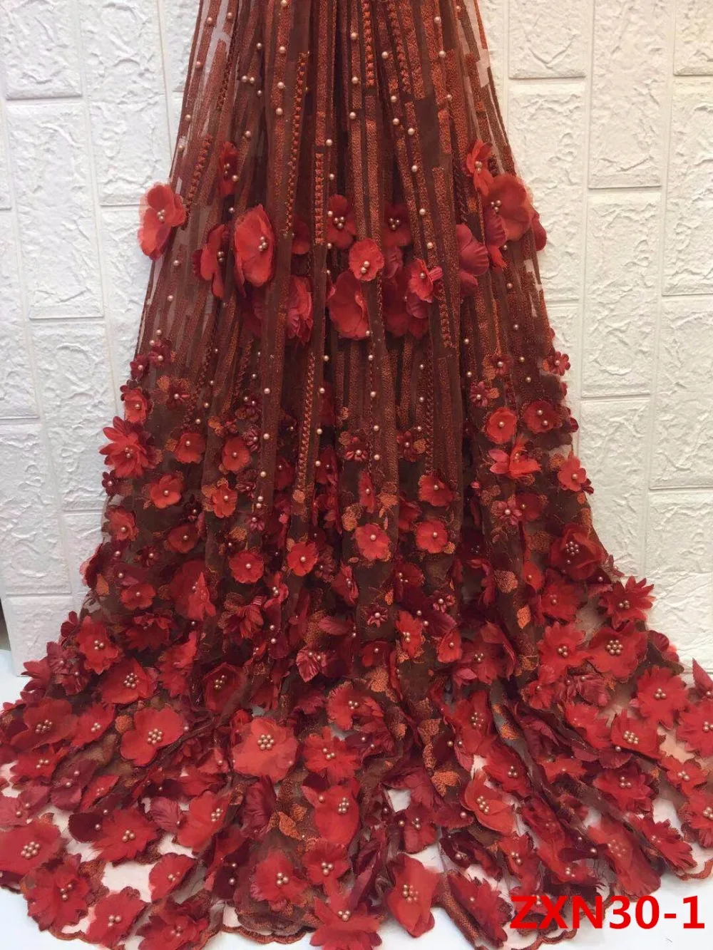 

Hot new products wholesale african embroidered net lace fabric for dress
