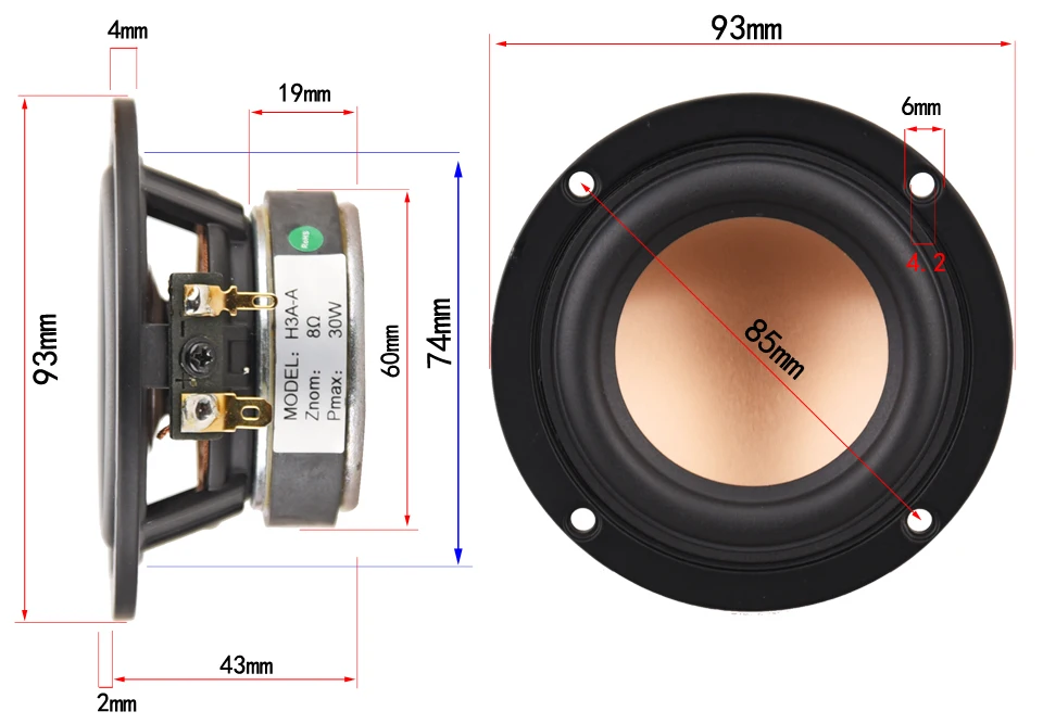 HIFIDIY LIVE hifi 3,6 3,5 дюймов 93 мм полночастотный динамик 8 Ом 30 вт высокий альт бас громкоговоритель H3A-A