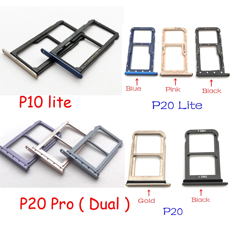Лоток для сим-карт Sim держатель для карт Слот адаптер для huawei P10 P20 Lite рro Запасная часть