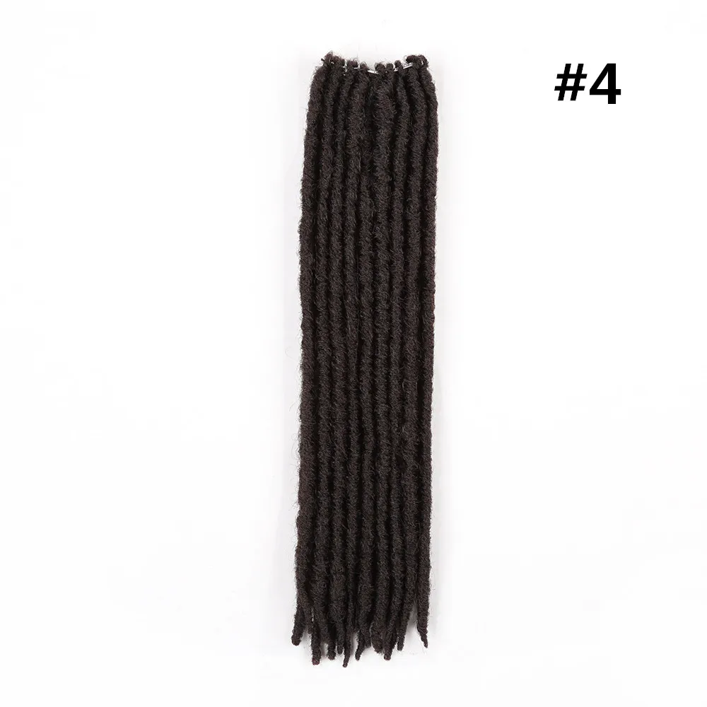 #4 Золотая Красота 1" Искусственные локоны в стиле Crochet косички прямые мягкие дреды синтетические косички для наращивания волос Ombre цвет стиль Dread - Цвет: #4