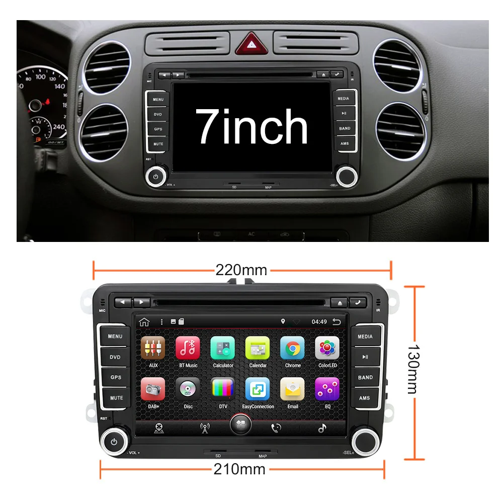 Eunavi 7'' 2 Din Android 8.1 Car Dvd Player Octa Core Gps Radio For VW GOLF 6 Polo Bora JETTA B6 PASSAT Tiguan SKODA OCTAVIA |