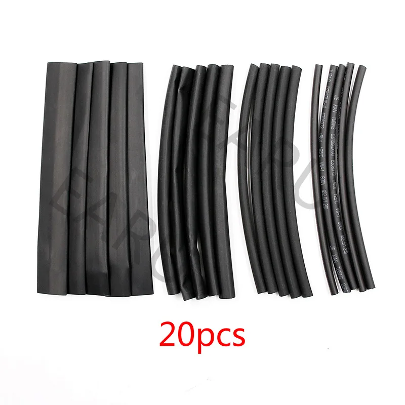 20pcs 20/55/127/150/280/328 шт. Ассорти Полиолефиновая термоусадочная трубка Автомобильный Кабельные муфты Обёрточная бумага жгут проводов Наборы коробка 8 Размеры смешанные Цвет - Цвет: 20pcs