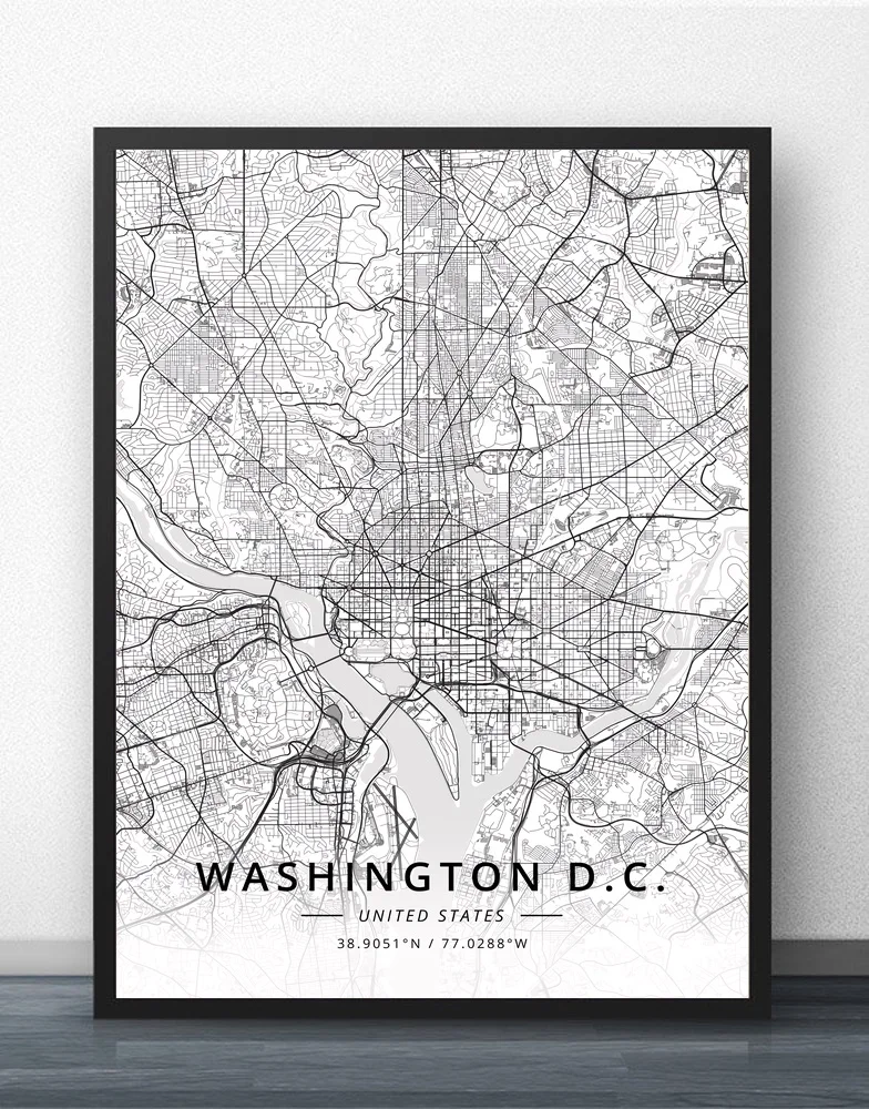 

Washington DC US Map Poster