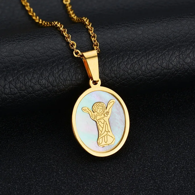 Женское Ожерелье из нержавеющей стали с ракушками в форме сердца | Украшения и