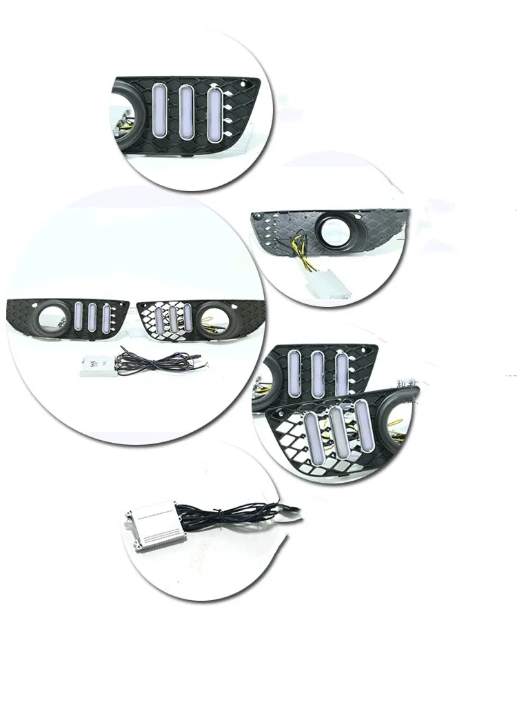 EOsuns led drl Дневной ходовой светильник+ противотуманная фара для Mitsubishi Lancer-ex 2010-2012 с желтыми поворотниками и синим ночным светильник