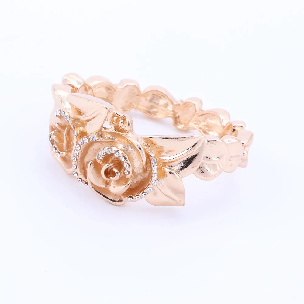 Женские Ювелирные наборы с золотыми розовыми цветами Трендовое ожерелье