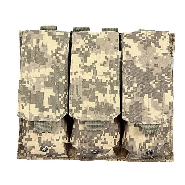 Molle тактический, тройной AR15 M4 5,56 мм Журнал Mag Чехол Пистолет жилет для стрельбы средство дампа падения пропускающая воздух для охоты сумка - Цвет: ACU