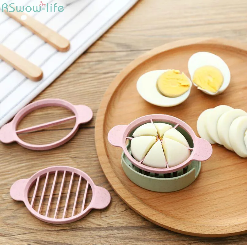 

Environment-Friendly Straw Egg Cutter Triple-In-One Multifunctional Preserved Egg Cutter Cookware Cute kitchen Accessories Blue