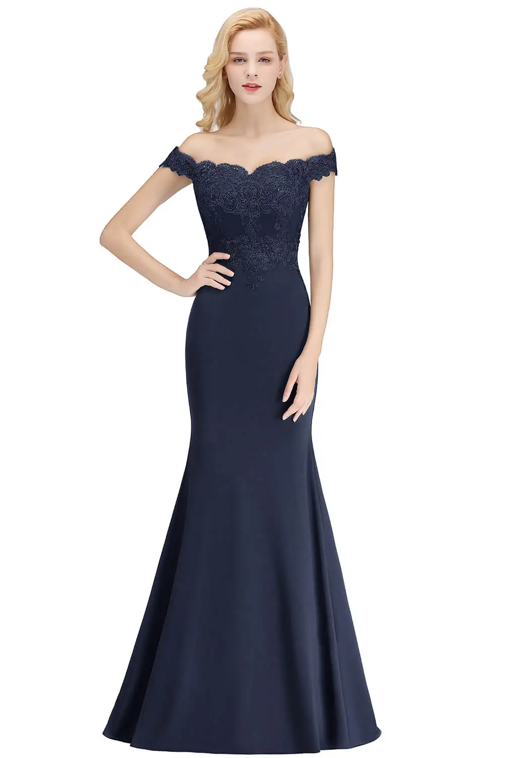 navy blue Robe de Soiree сексуальное бордовое кружевное длинное вечернее платье с открытой спиной элегантное вечернее платье с коротким рукавом Vestido de Festa - Цвет: navy blue