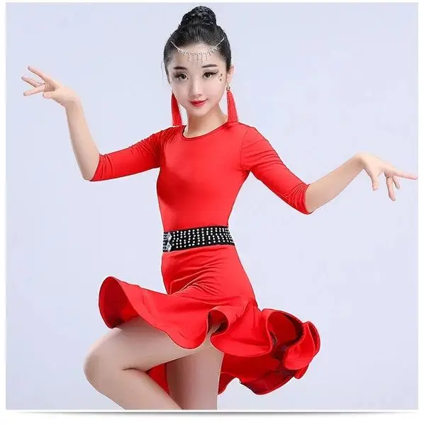 

Latin Dance Dress for Girls Fashion Ballroom Dancing Dresses for Kids Dancewear Children Stage Performance Costumes