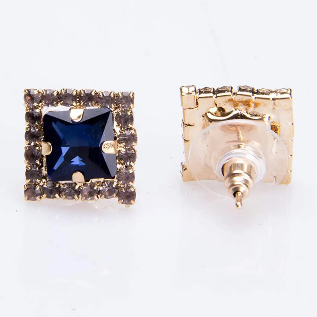 Женская мода горный хрусталь Искусственный драгоценный камень Push Rhinestone задняя 4 6