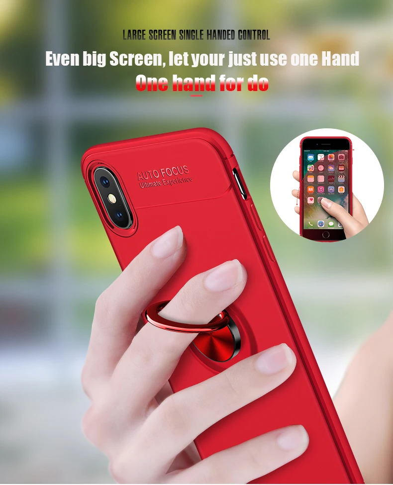 Для iPhone 5 5S SE 6 6s 7 8 Plus X XS MAX XR магнитный держатель TPU металлический Автомобильный Кронштейн кольцо силиконовый резиновый мягкий чехол 8 7 Plus