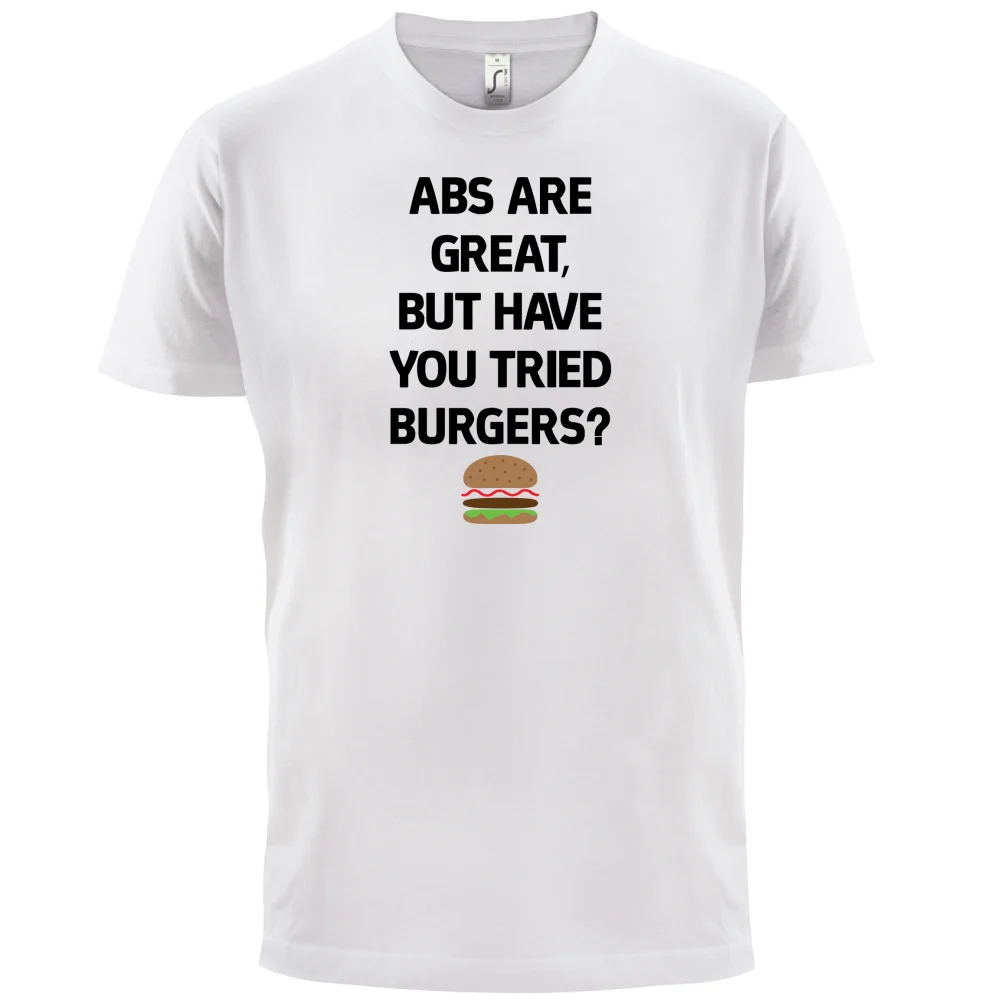 Abs отлично Burgers Мужская футболка забавная/Диета/здоровая Футболка с принтом