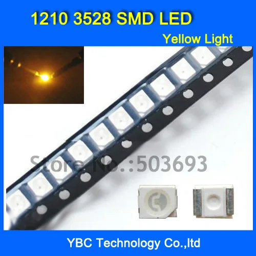 

1000pcs/lot Yellow Ultra Bright Light Diode1210 3528 SMD LED Wholesale