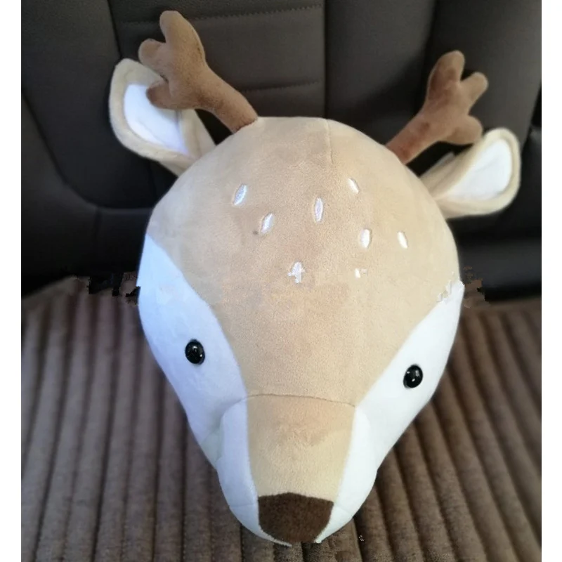 Deer Голова Животного Плюшевая Кукла Детская кроватка слон плюшевая игрушка Новорожденные взрослые дети подушка кукла постельные принадлежности украшение стены куклы - Цвет: Deer