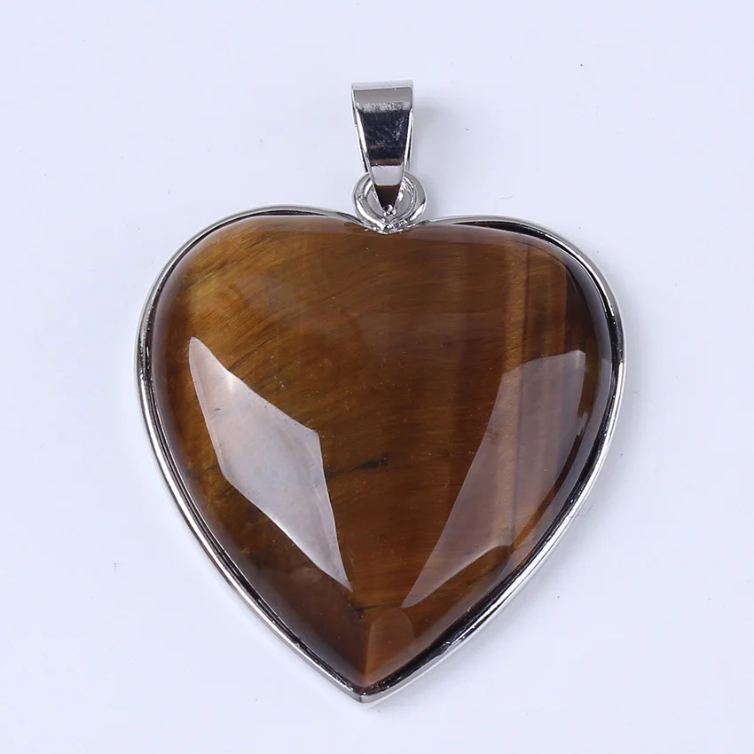 

xinshangmie Wholesale Mix Multi-style 10 PCS Heart Shape Natural Stone Charms Pendant Fit DIY Necklaces For Jewelry Making