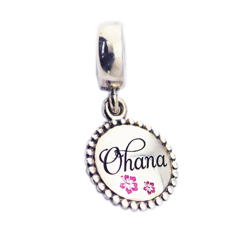 Подвески QANDOCCI из стерлингового серебра 925 пробы с розовой эмалированной бусиной