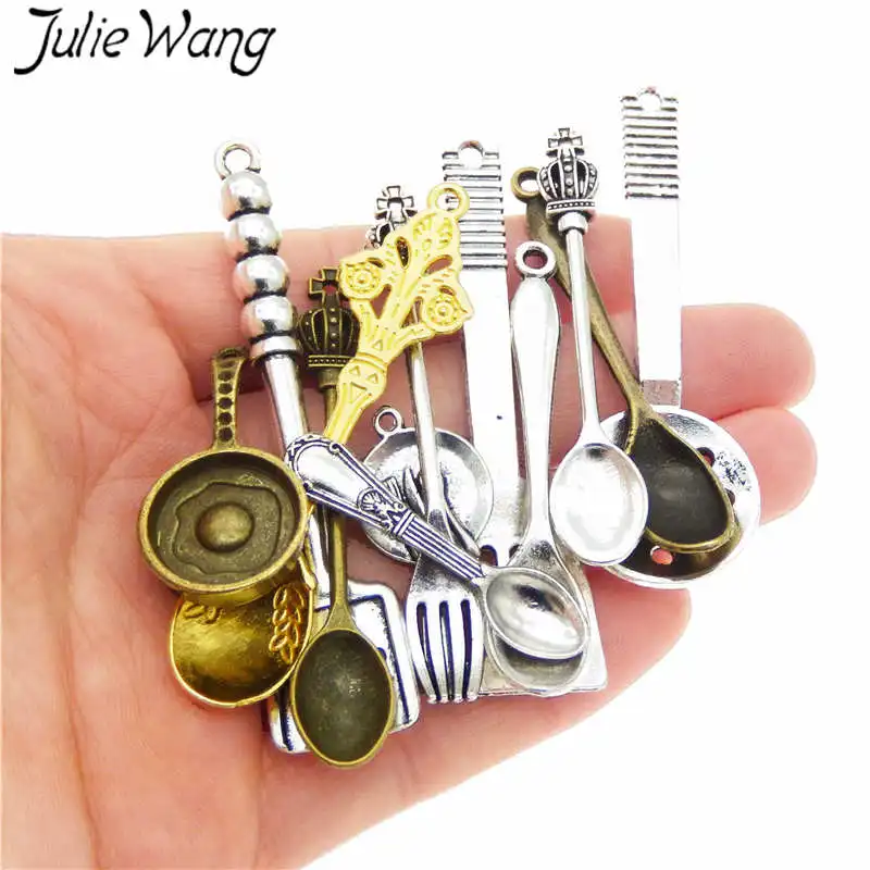 Julie Wang 12 шт. Смешанная ложка кухонная лопатка кастрюля вилка подвески посуда из