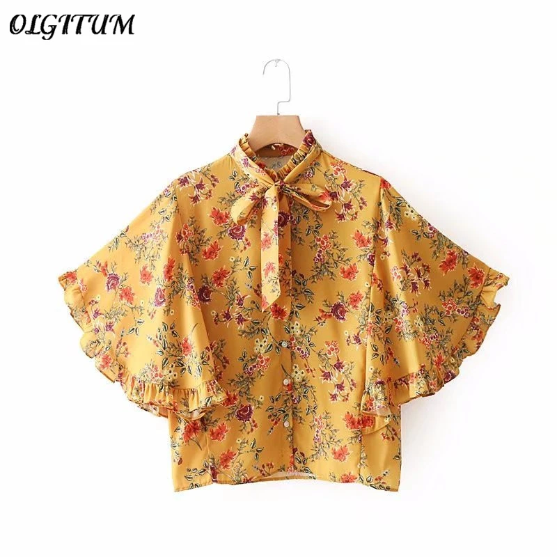 2018 Летние Новые Модные Винтажные свободные с цветочным принтом расклешенными