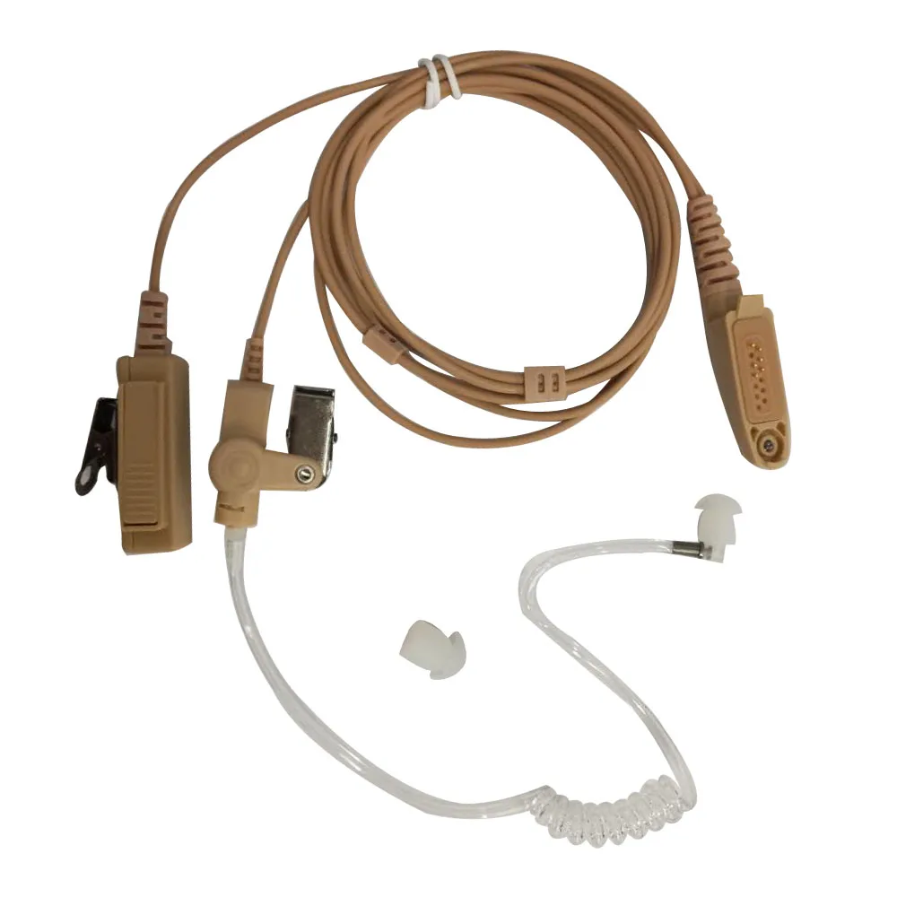 2-контактный бежевый телесный цвет воздушная гарнитура наушник микрофон PTT для