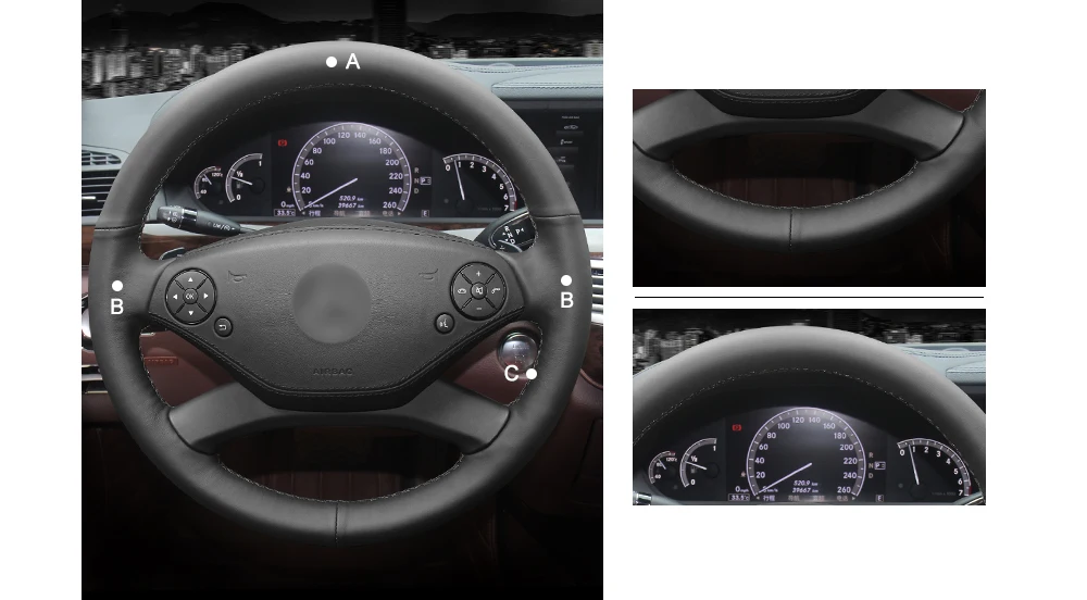 MEWANT рука сшитый черный искусственная кожа крышки рулевого колеса для Mercedes Benz S300 350 400 500 600 2010-2013 CL-Class