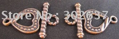 

FREE SHIPPING 70sets Antiqued copper plt dotted heart rope clasps A97C