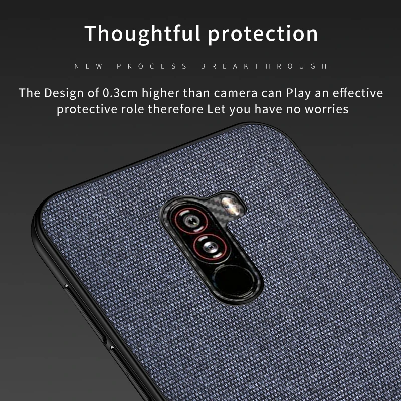 Non-slip case for Xiaomi Pocophone F1 luxury Cloth+PC+TPU material back cover | Мобильные телефоны и аксессуары