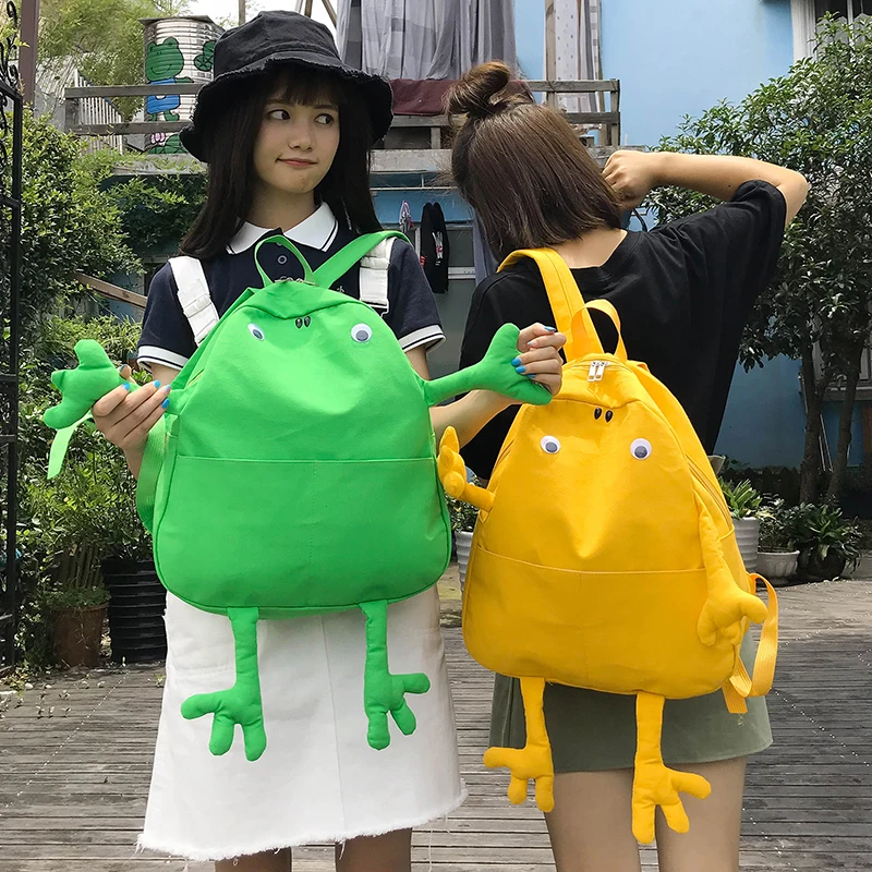 Kawaii школьная сумка 2019 Новинка лягушка школьный рюкзак ulzzang Harajuku Молодежные