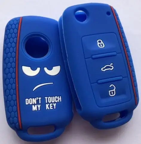 Силиконовый чехол для VW Caddy Eos Bora Beetle Golf Scirocco Passat Seat Altea Leon Ibiza Skoda Octavia - Название цвета: only blue cover