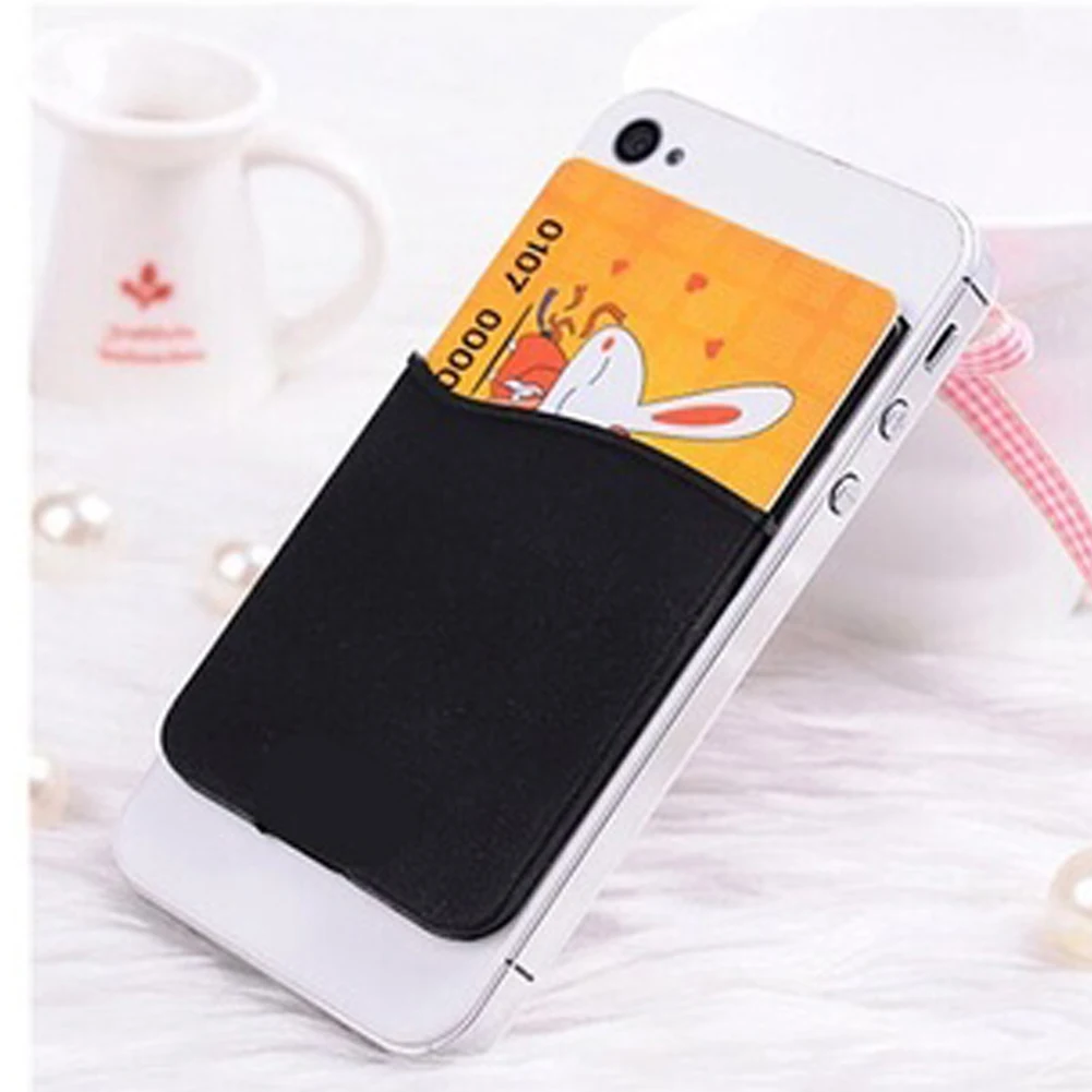 2Pcs/lot Adhesive Sticker Card Pouch Home Office Storage Mobile Phones Back Cover Holder Case For Cell Phone | Мобильные телефоны и
