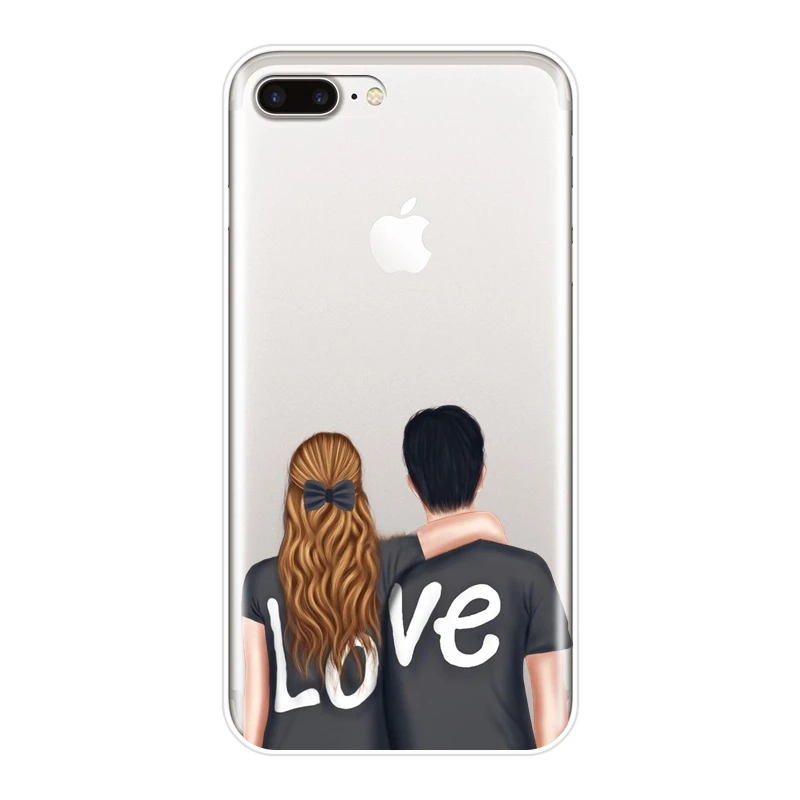 No.3 Силиконовый чехол для телефона iPhone X, XR, XS, MAX, 8, 7, 6 S, 6 S, пара, любовь, сердце, мультяшная девушка, мягкая задняя крышка для iPhone 8, 7, 6 S, 6 S Plus - Цвет: No.3