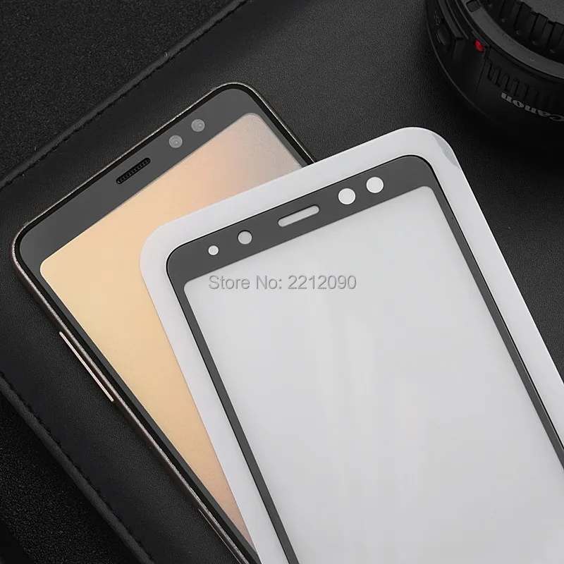 2.5D Full Glue Cover Tempered Glass Screen Protector For Samsung Galaxy A8 2018 Anti Fingerprint Film | Мобильные телефоны и