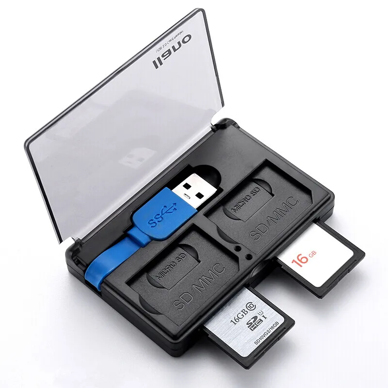 USB кард-ридер с коробкой для хранения TF SD Micro Card MMC 3 0 смарт-карт памяти флэш-память