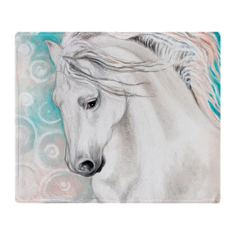 Андалузская лошадь синий мягкий флис бросить Одеяло теплый коралловый s на